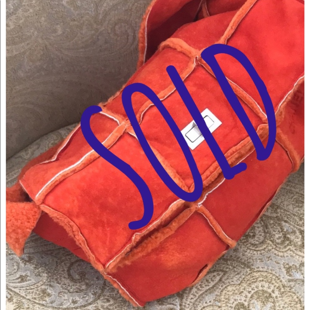 Authentic Chanel- Tomato Orange- Shearling/Suede - image 1